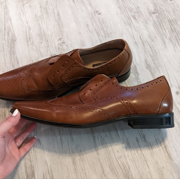 Stacy Adams Genuine Brown Leather‎ Oxford Men's Dress Shoes Size 11M - Picture 3 of 10
